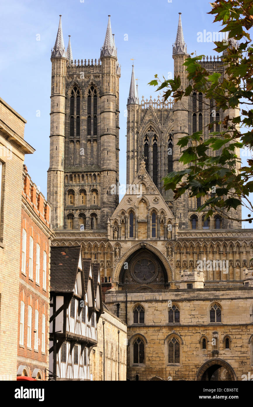 Drury Lane and the cathedral in Lincoln Stock Photo
