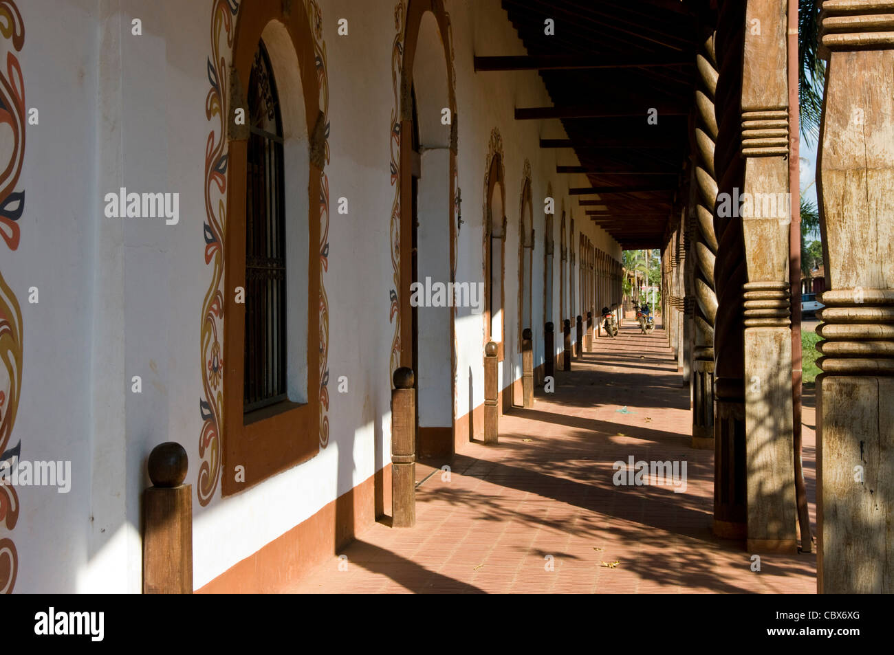 Bolivia. Santa Cruz. Colonial house in the San Ignacio (Chiquitania). Stock Photo