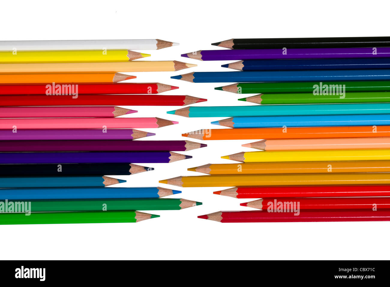 Color pencils isolated on white background Stock Photo