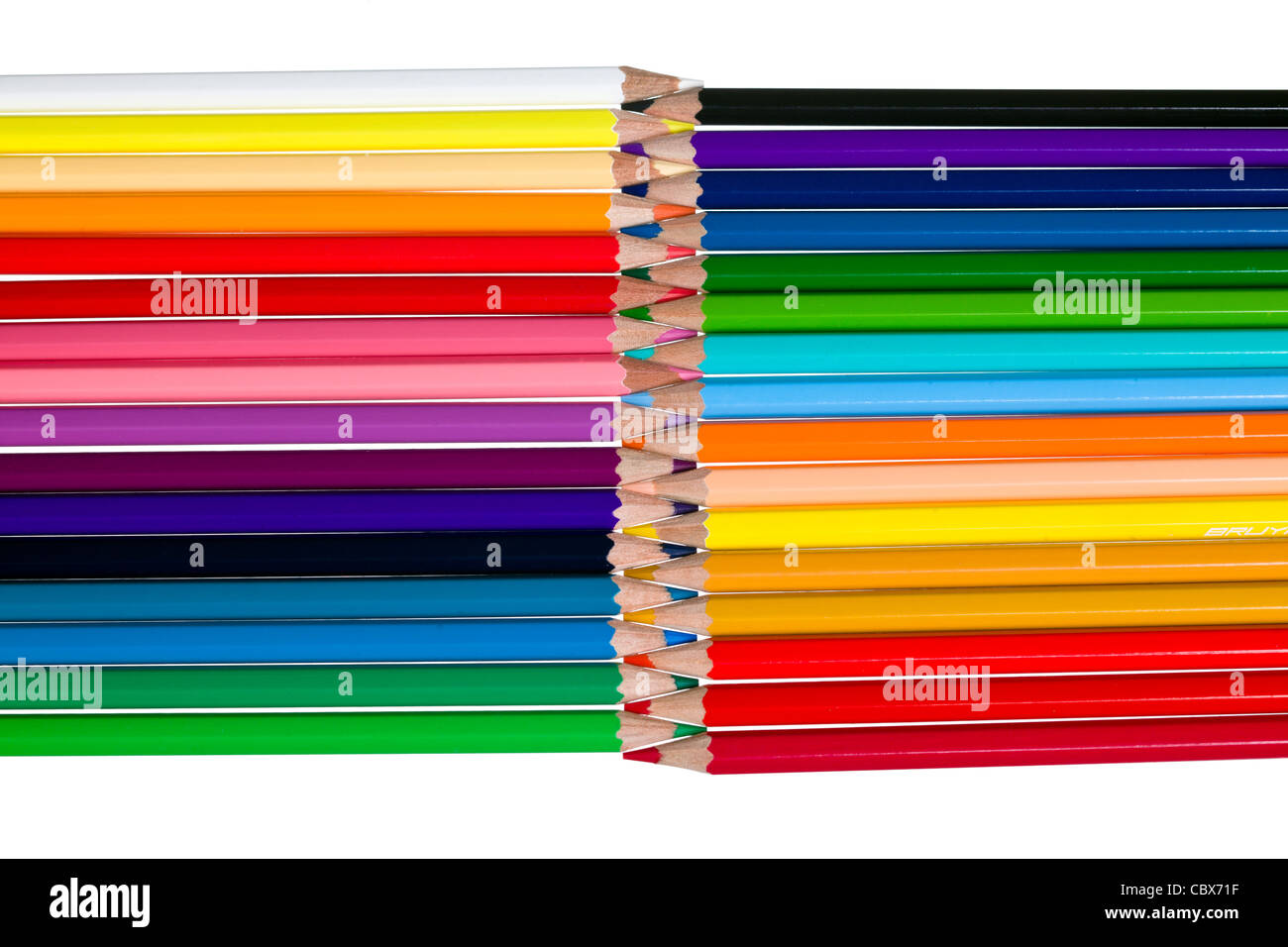 Color pencils isolated on white background Stock Photo