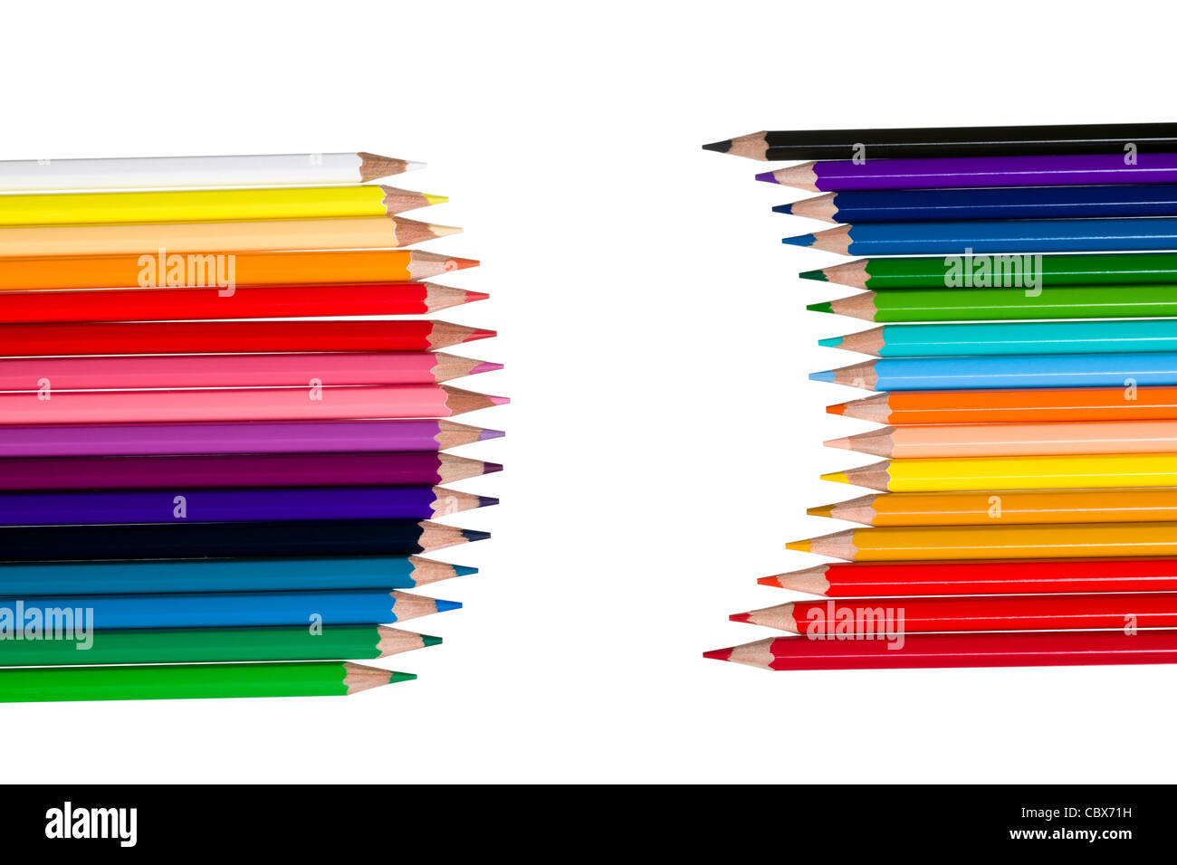 Color pencils isolated on white background Stock Photo