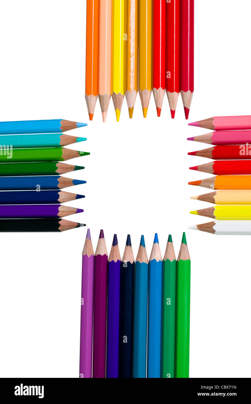 Color pencils isolated on white background Stock Photo - Alamy