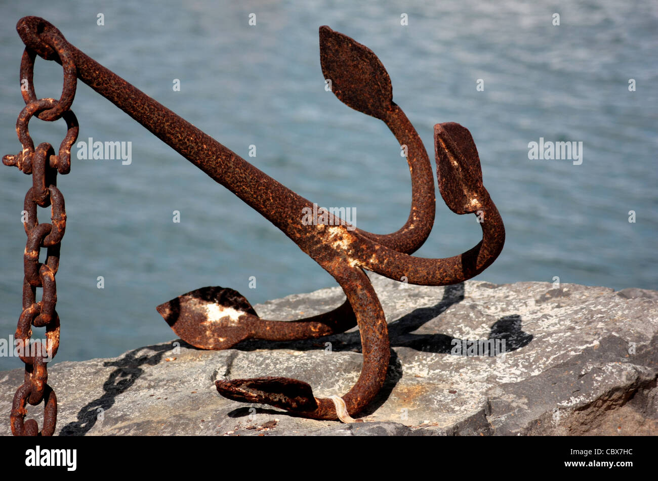 A close up of a rusty anchor on a rope. Anchor sea port. - PICRYL - Public  Domain Media Search Engine Public Domain Image