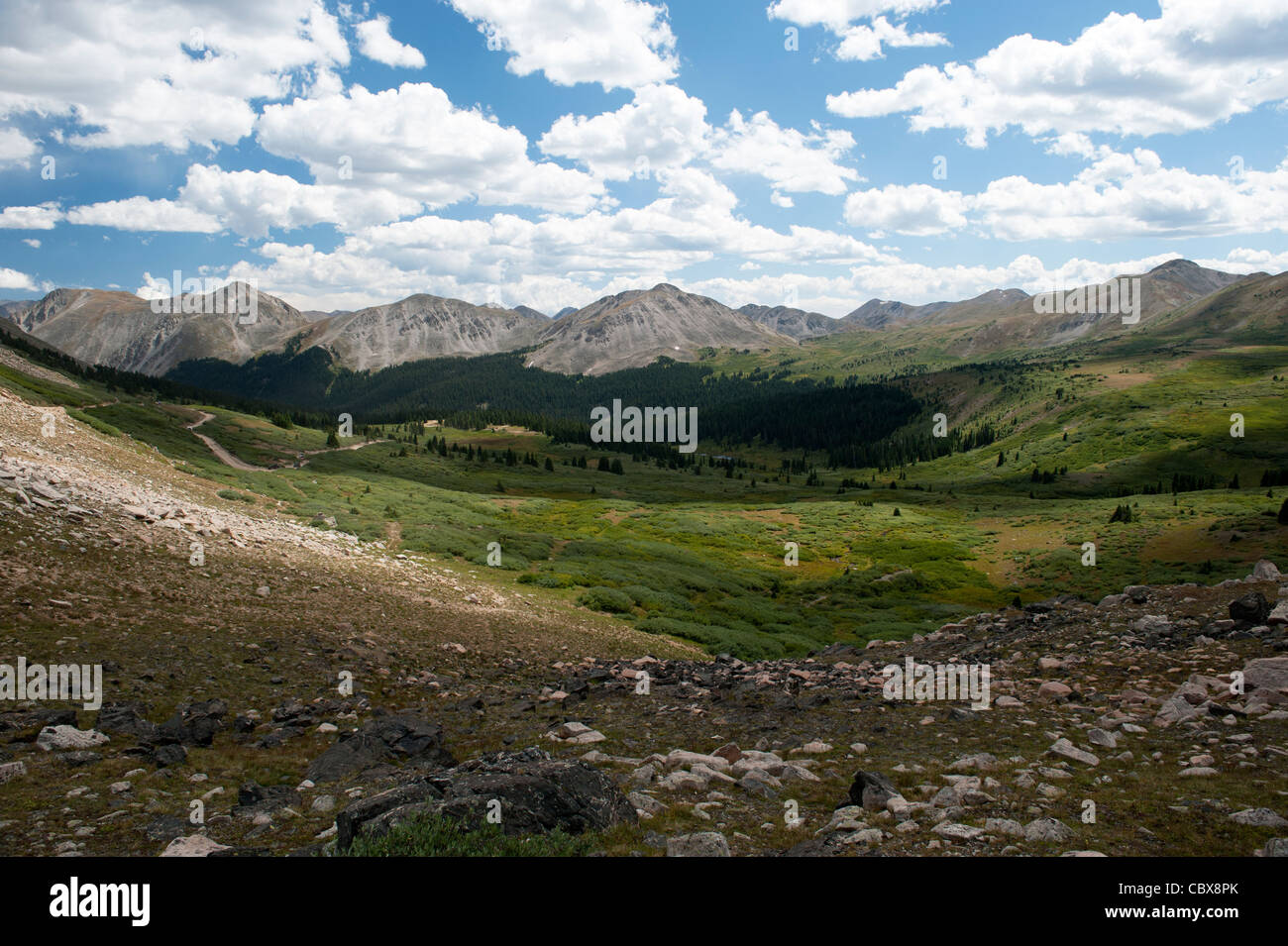 The Atlantic side of Tincup Pass in Colorado Stock Photo