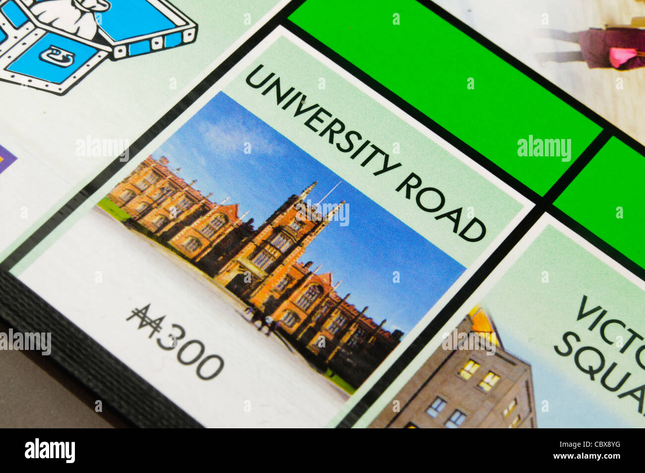 Belfast Monopoly: University Road Stock Photo