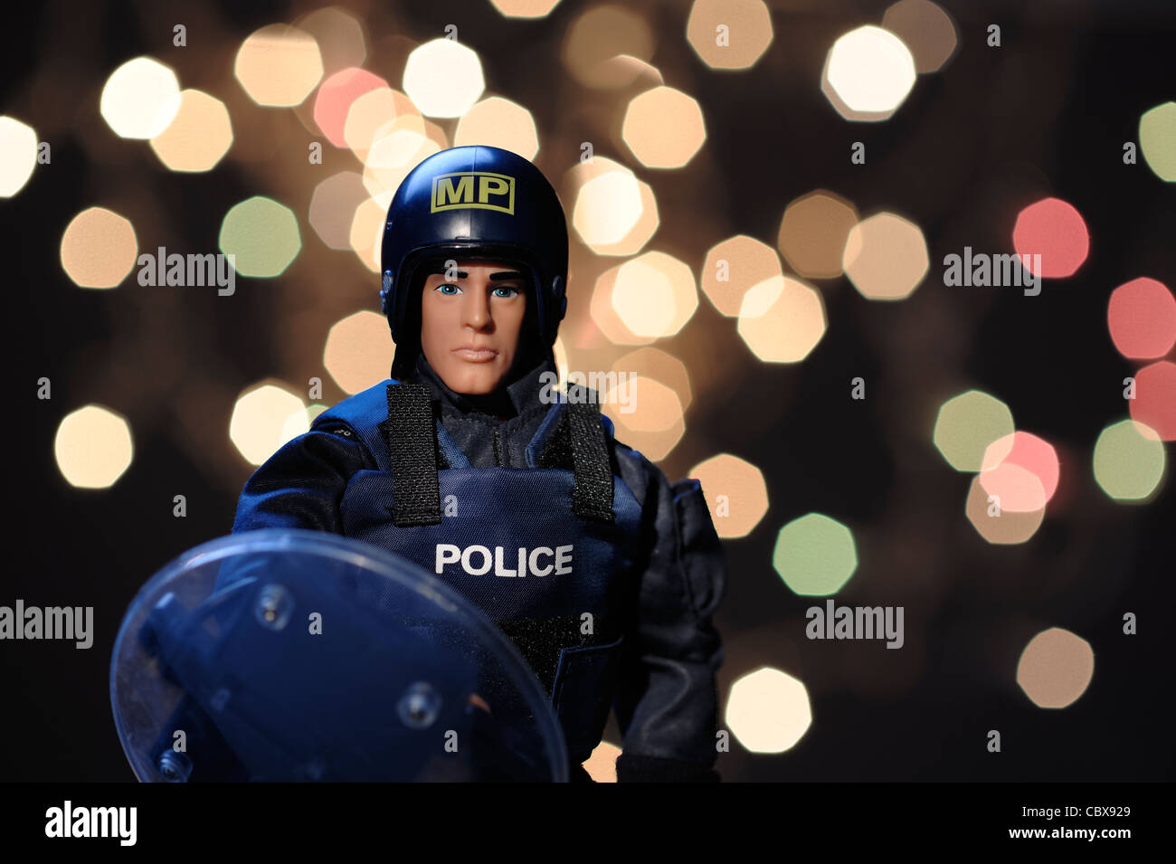 Policeman in riot gear Stock Photo