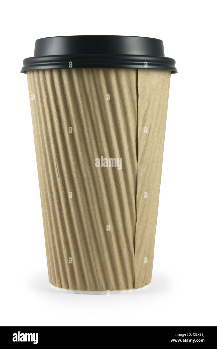 Fun corrugated coffee cup. Stock Photo