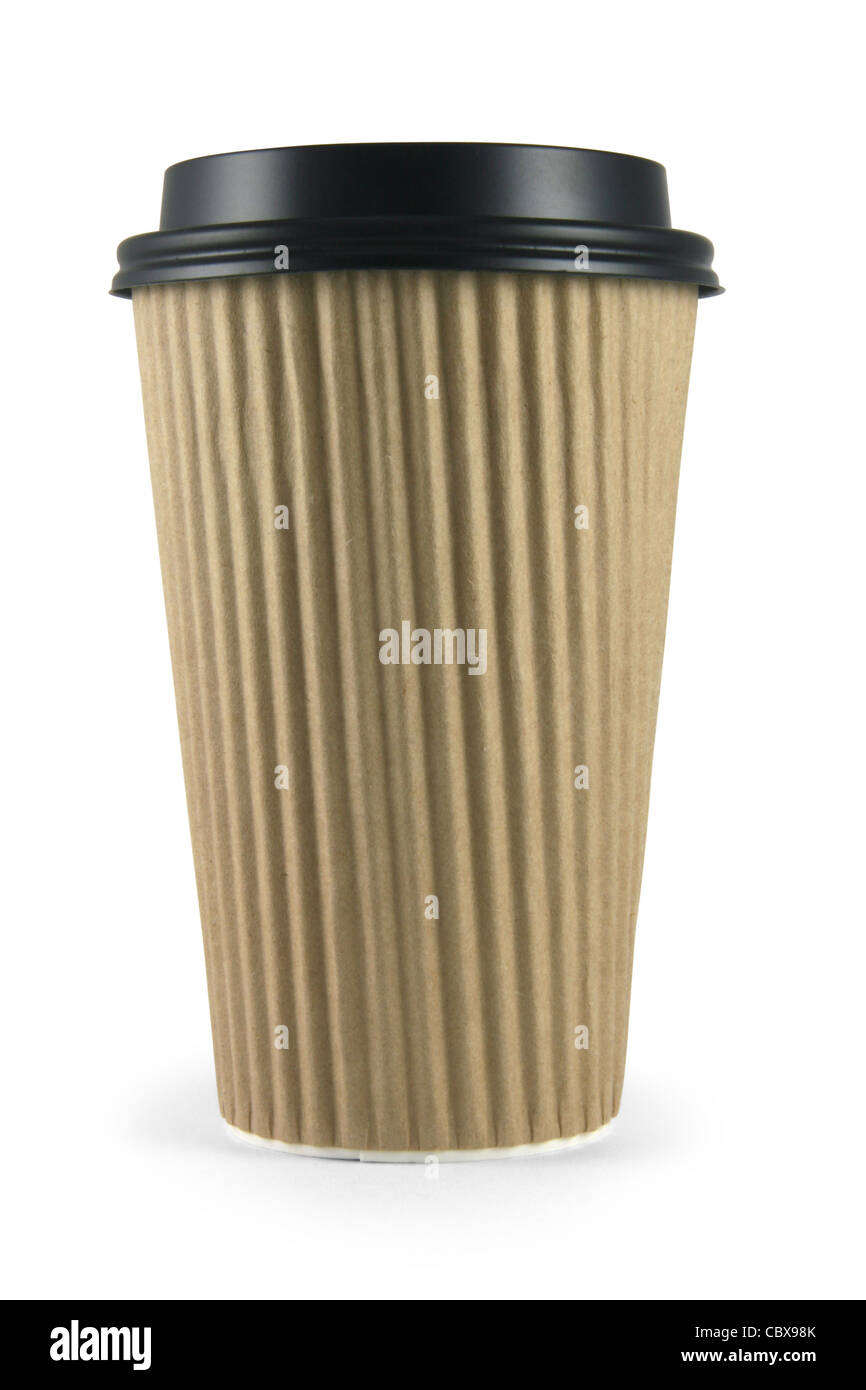 Fun corrugated coffee cup. Stock Photo