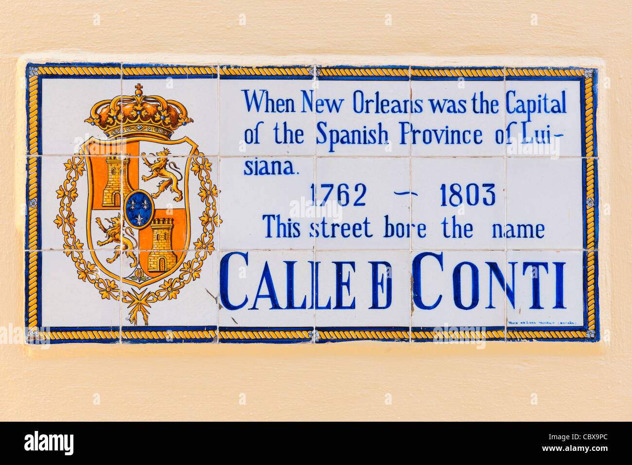 Calle De Conti street sign, New Orleans Stock Photo