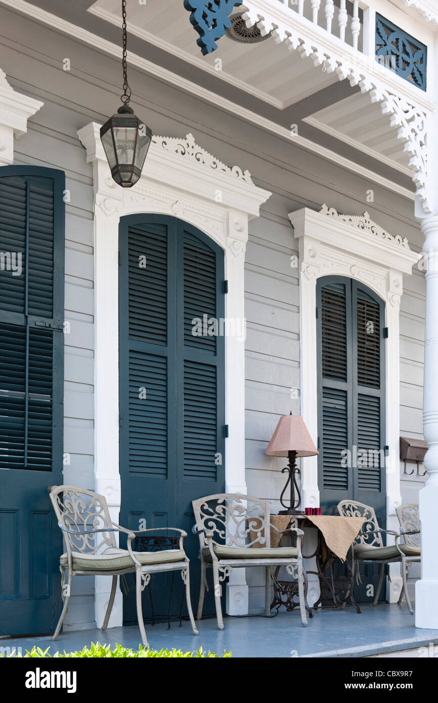 Porch detail, house in french Quarter, New Orleans Stock Photo Alamy