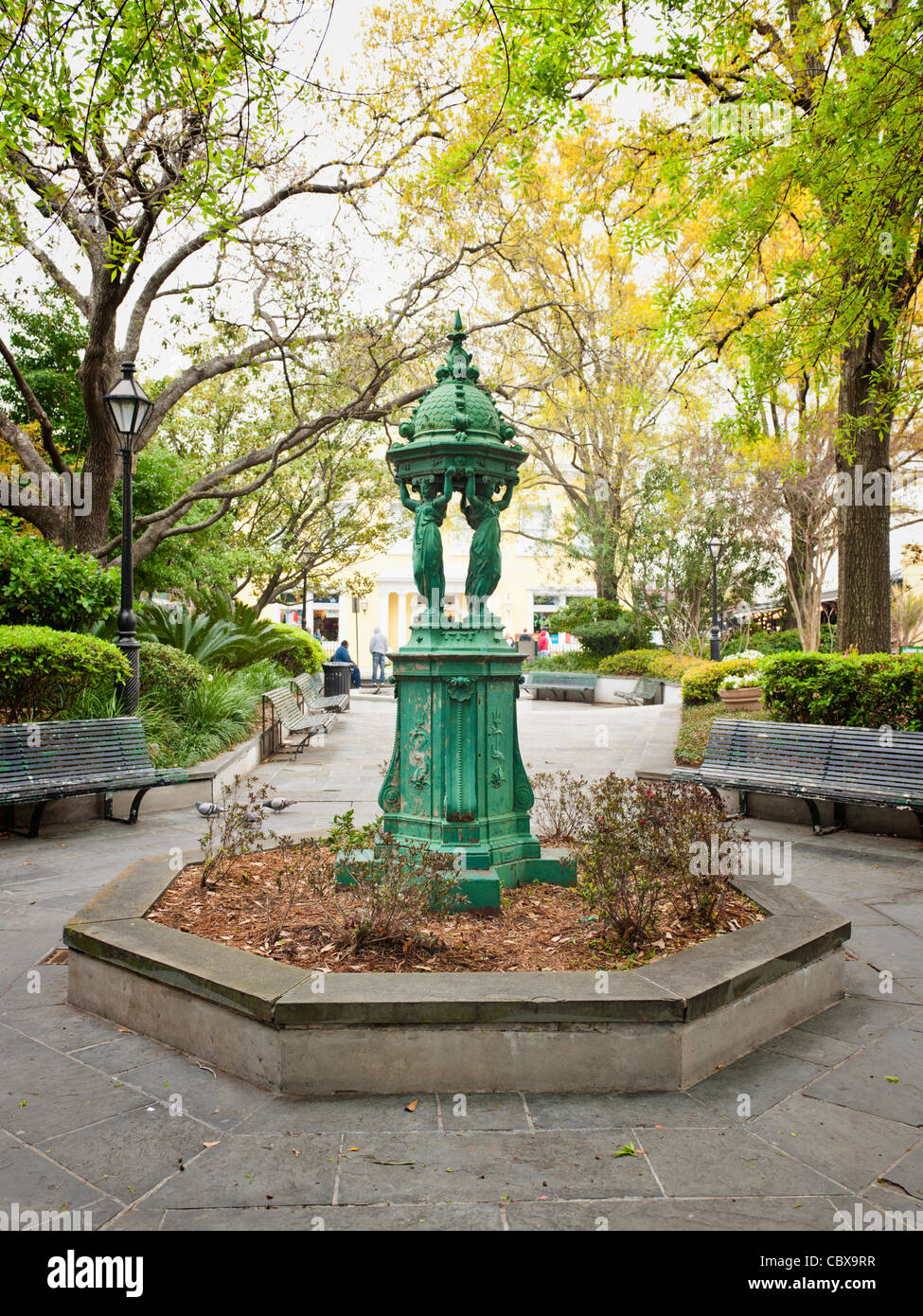 Fountain, French Market, New Orleans Stock Photo