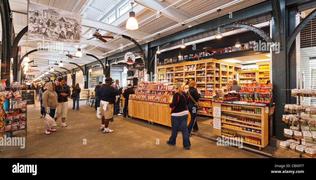 French market stalls, New Orleans Stock Photo