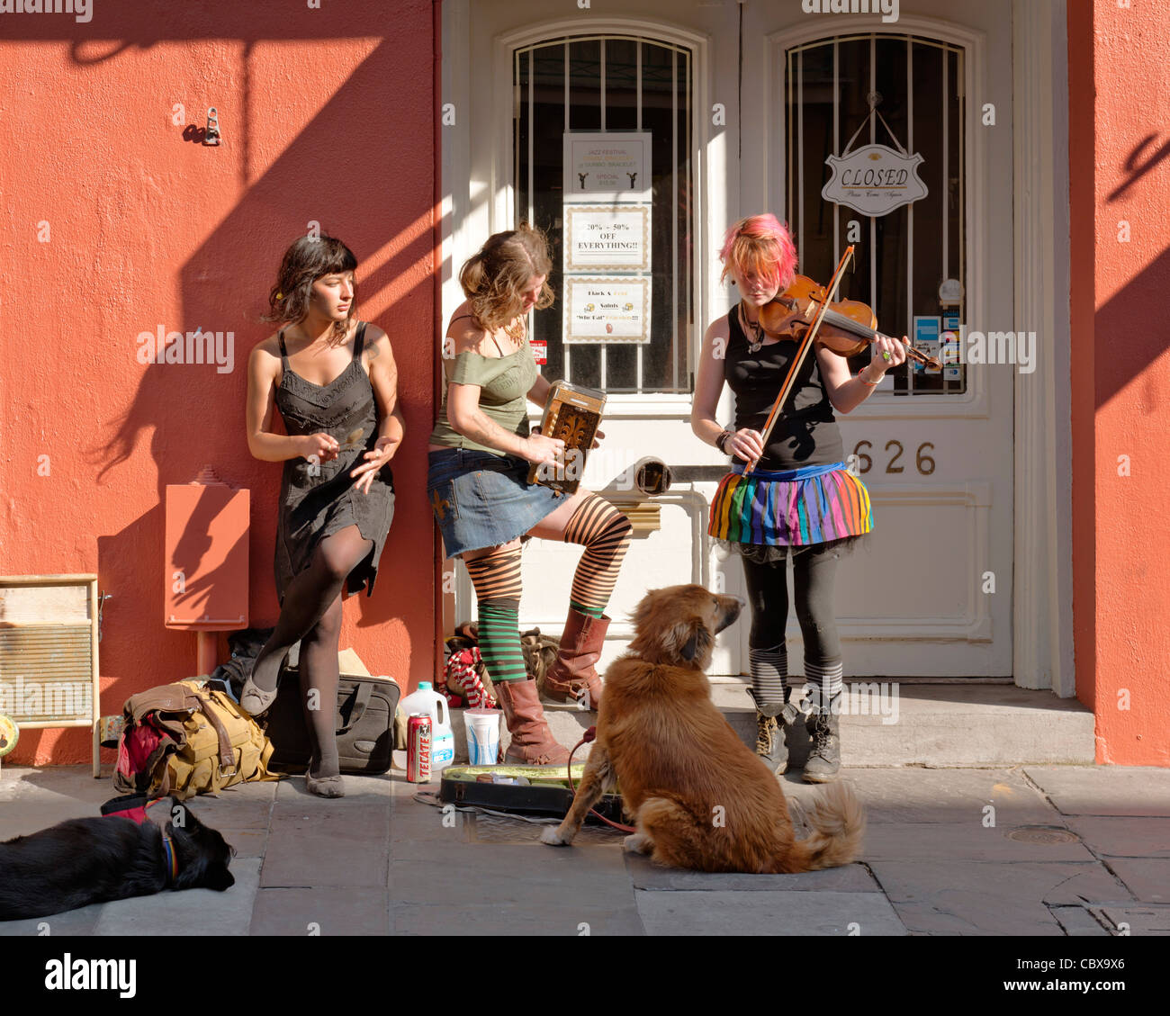 Young street artists, New Orleans Stock Photo