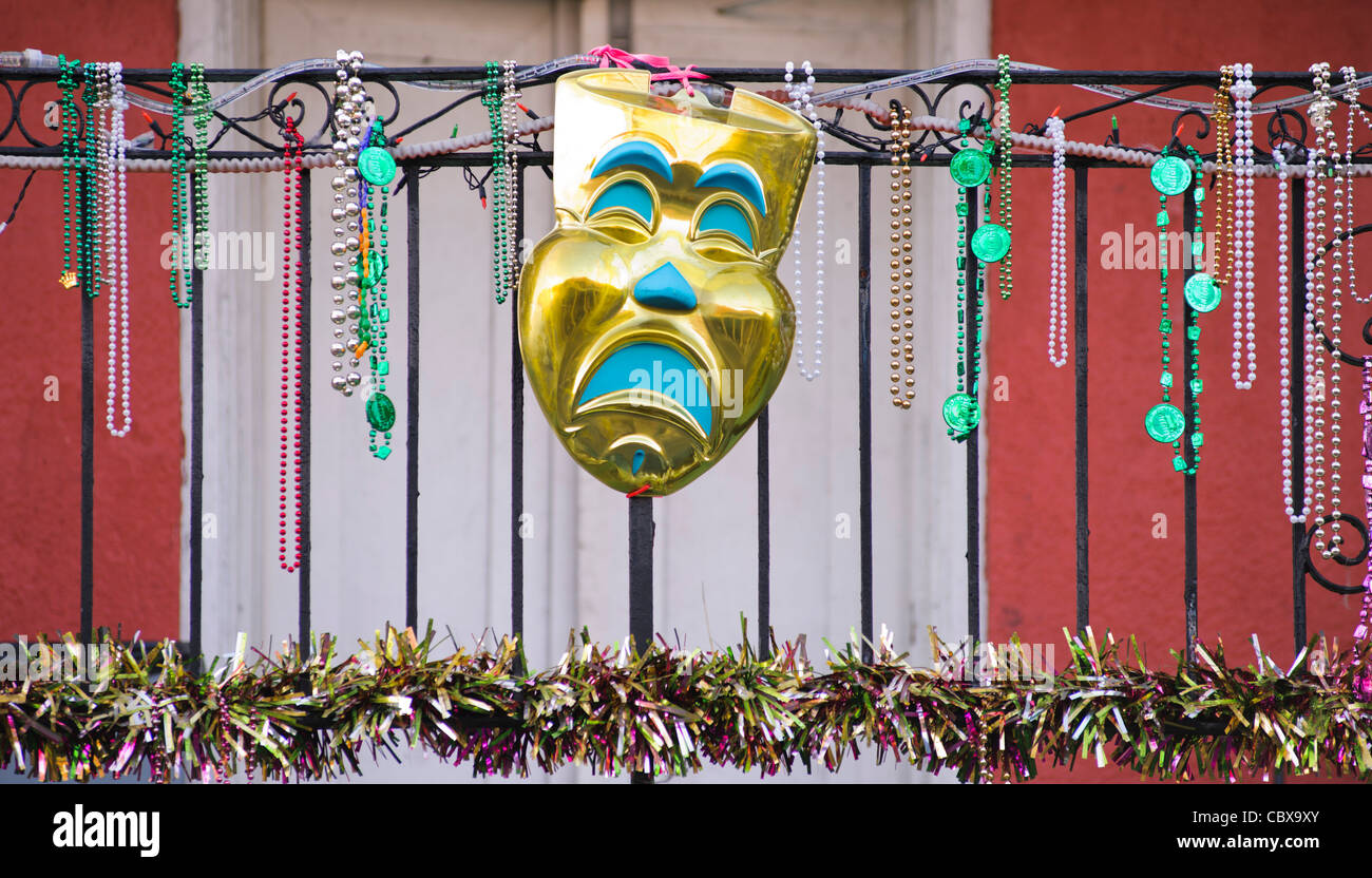 mardi gras beads hanging