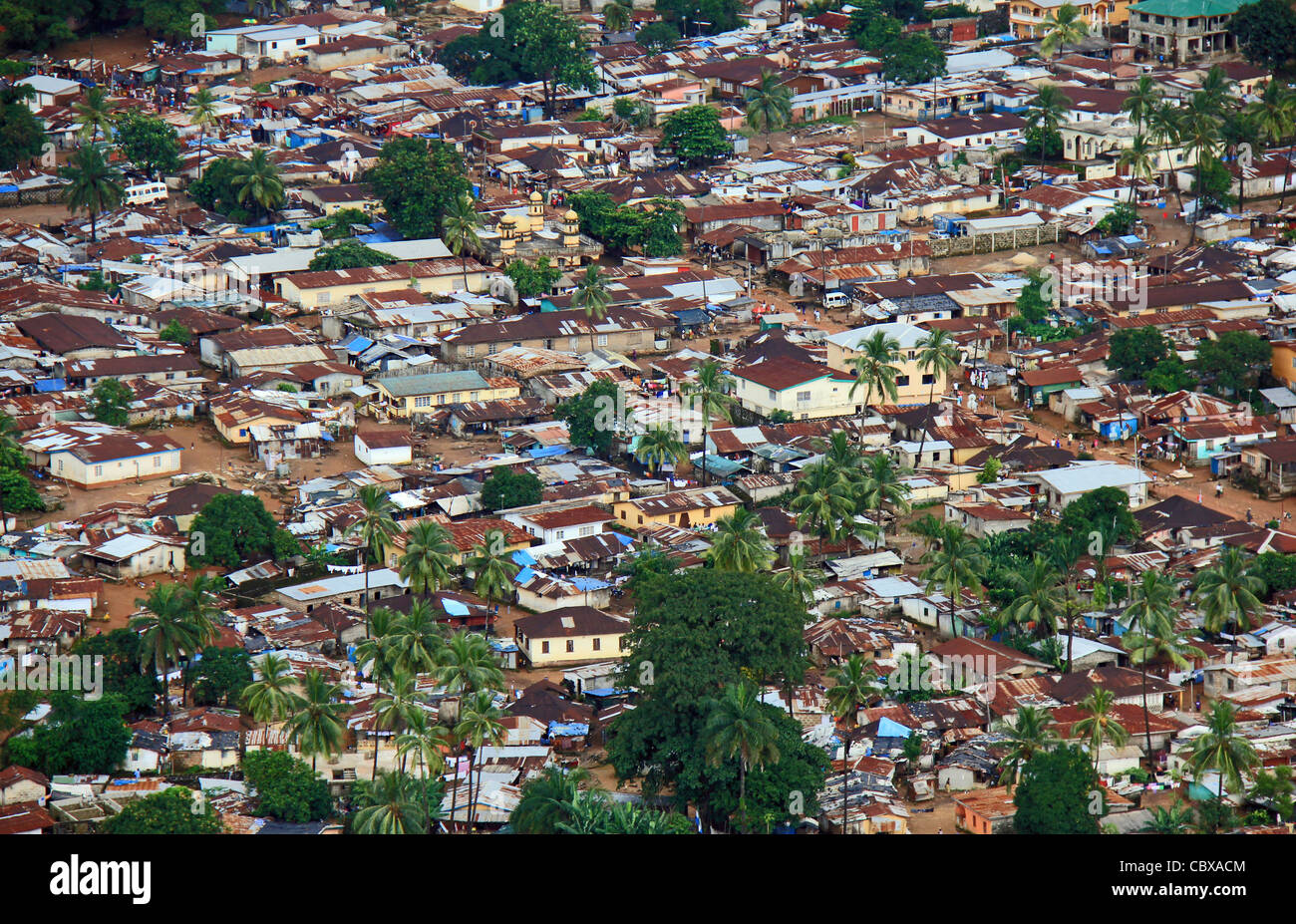 Aerial view of Freetown, Sierra Leone Stock Photo