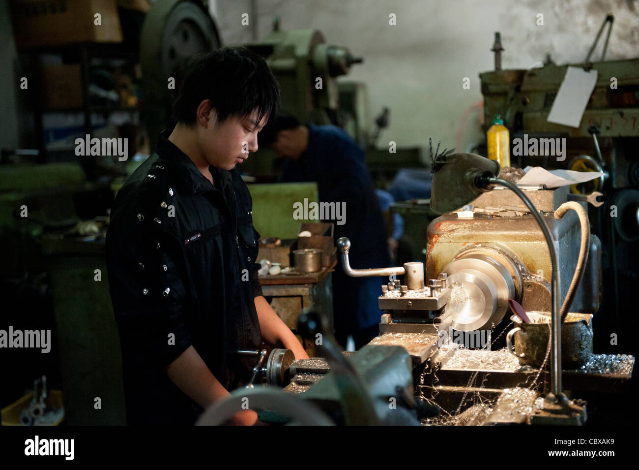 Workers in a metallurgy workshop Stock Photo