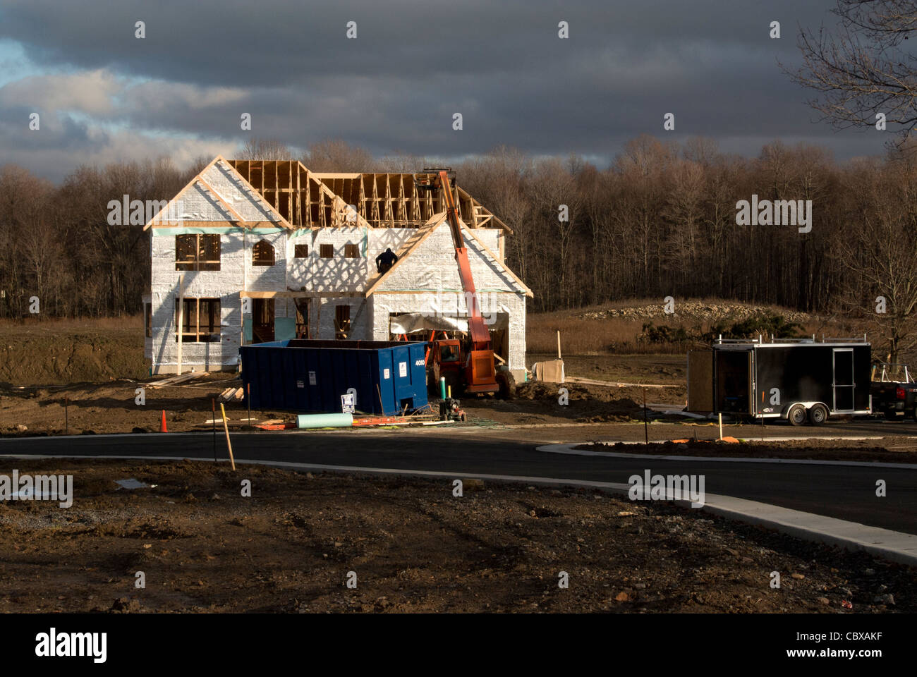 New home construction in ster NY USA Stock Photo Alamy
