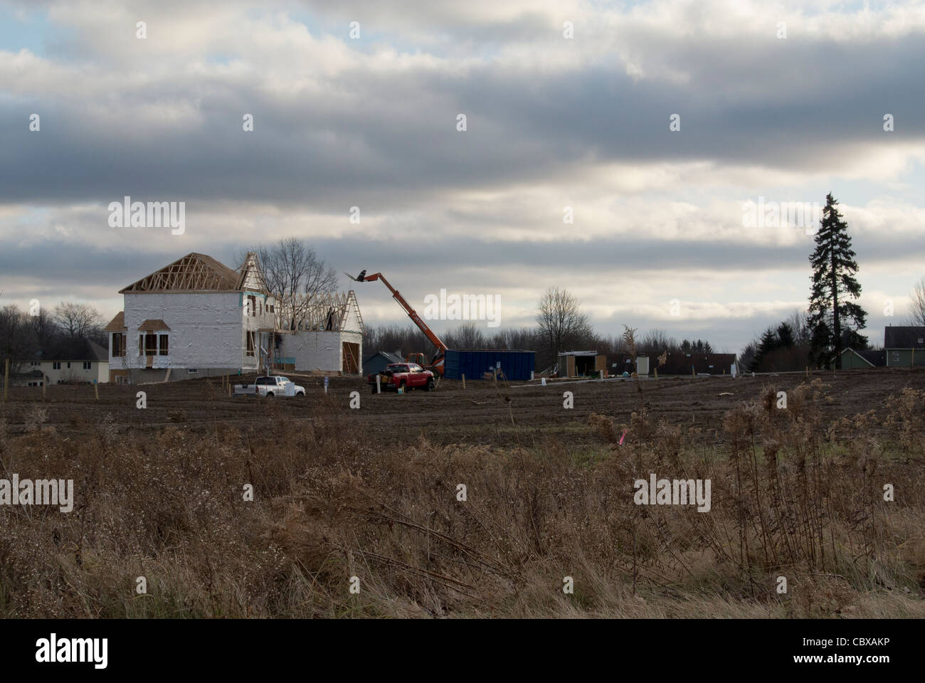 New home construction in ster NY USA Stock Photo Alamy