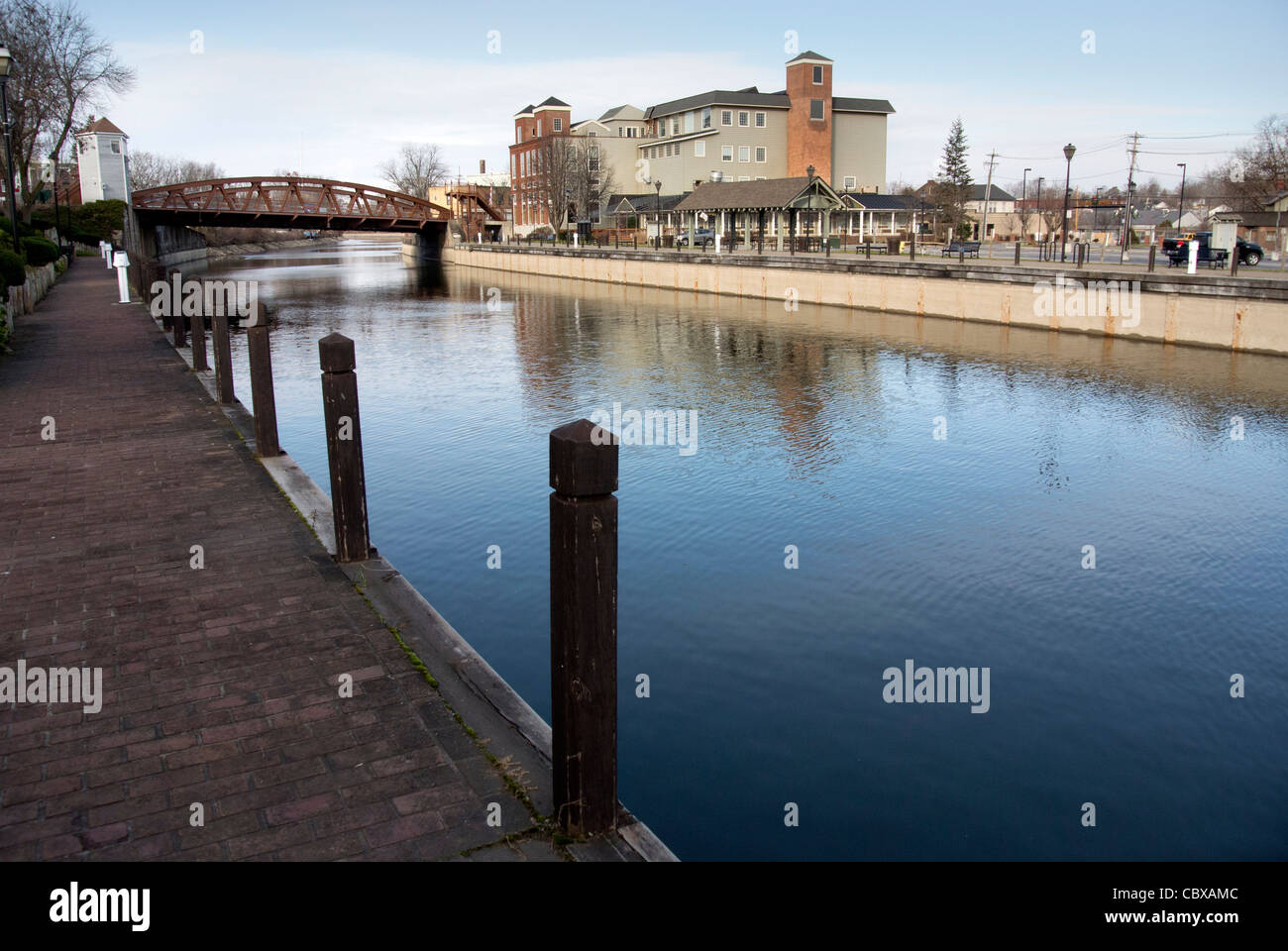 Erie canal partially drained for winter Stock Photo Alamy