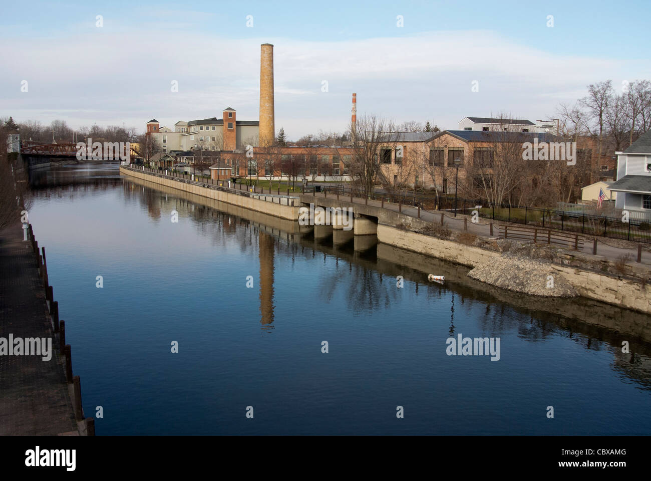 Erie canal partially drained for winter Stock Photo Alamy