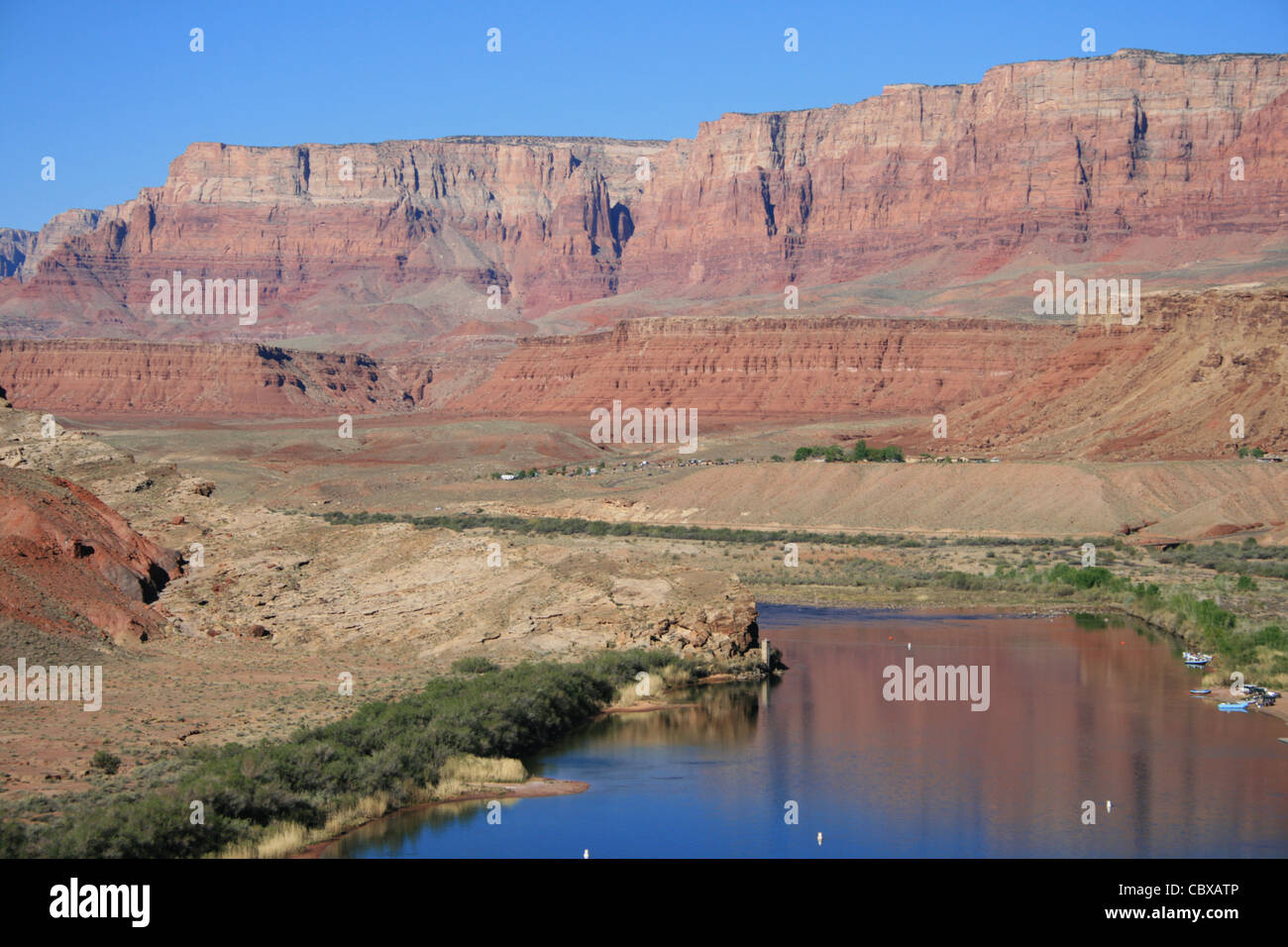 Lees Ferry on the Colorado River in northern Arizona Stock Photo
