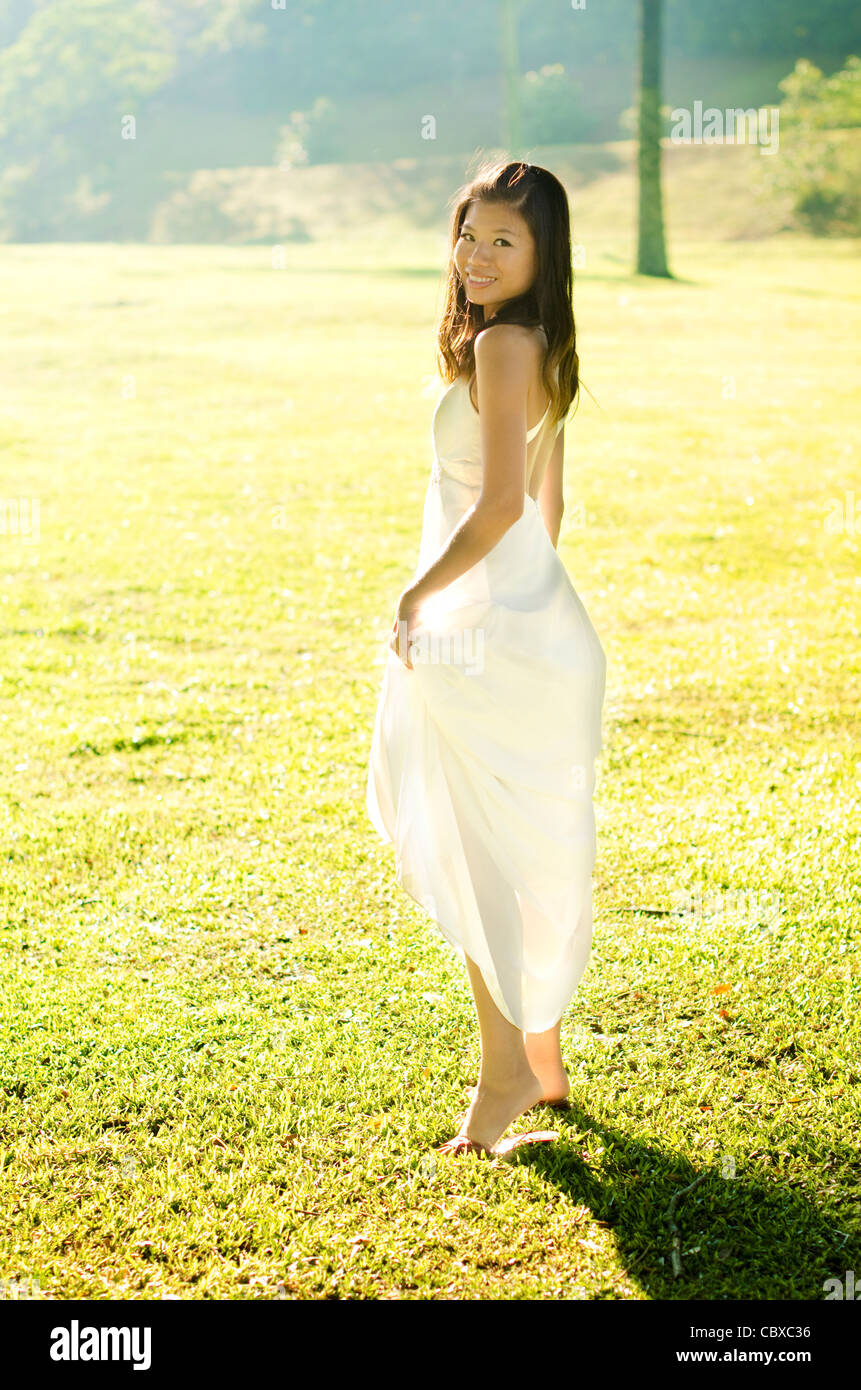 Gorgeous woman walking field in hi-res stock photography and images - Alamy