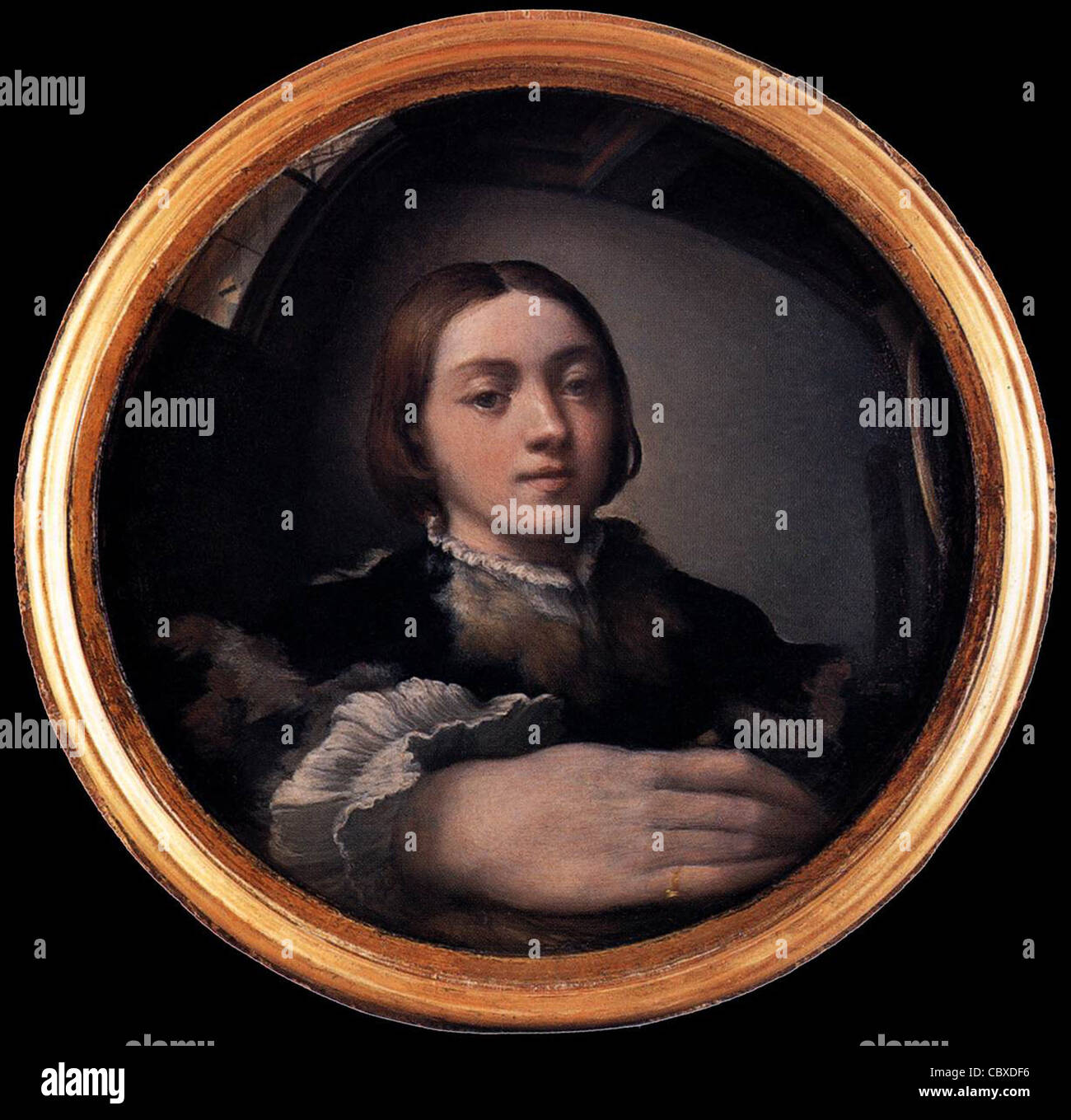 Parmigianino Self-portrait in a Convex Mirror 1524 Kunsthistorisches Museum - Vienna Stock Photo