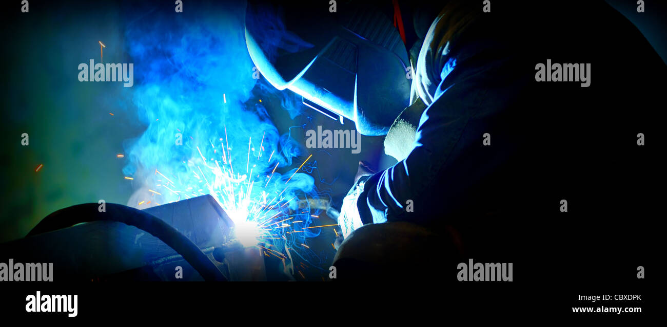 welding with mig-mag method Stock Photo - Alamy