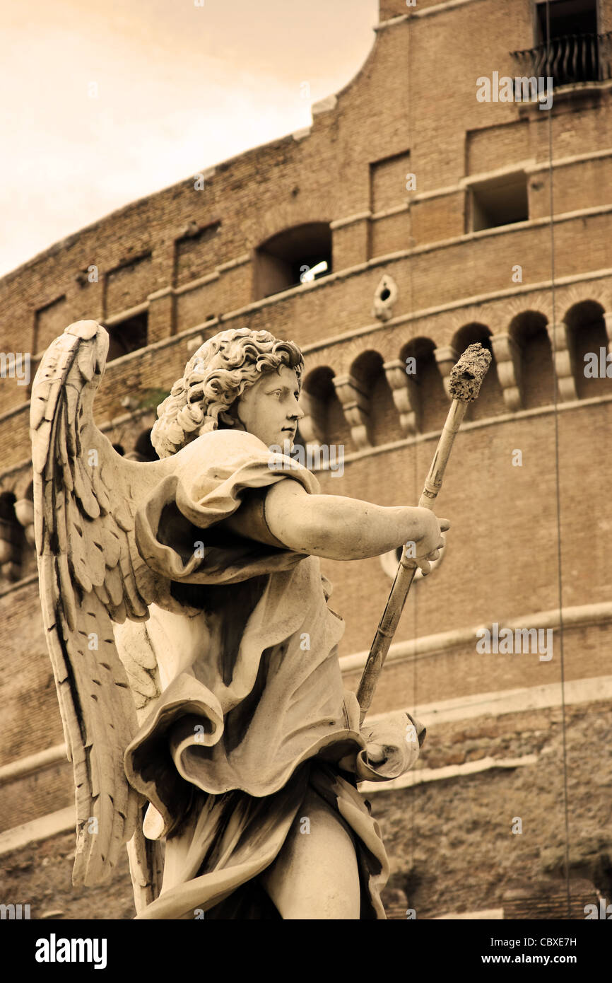 Building Angel Rome Angel sculpture from Ponte Sant'Angelo bridge in Rome Stock Photo - Alamy