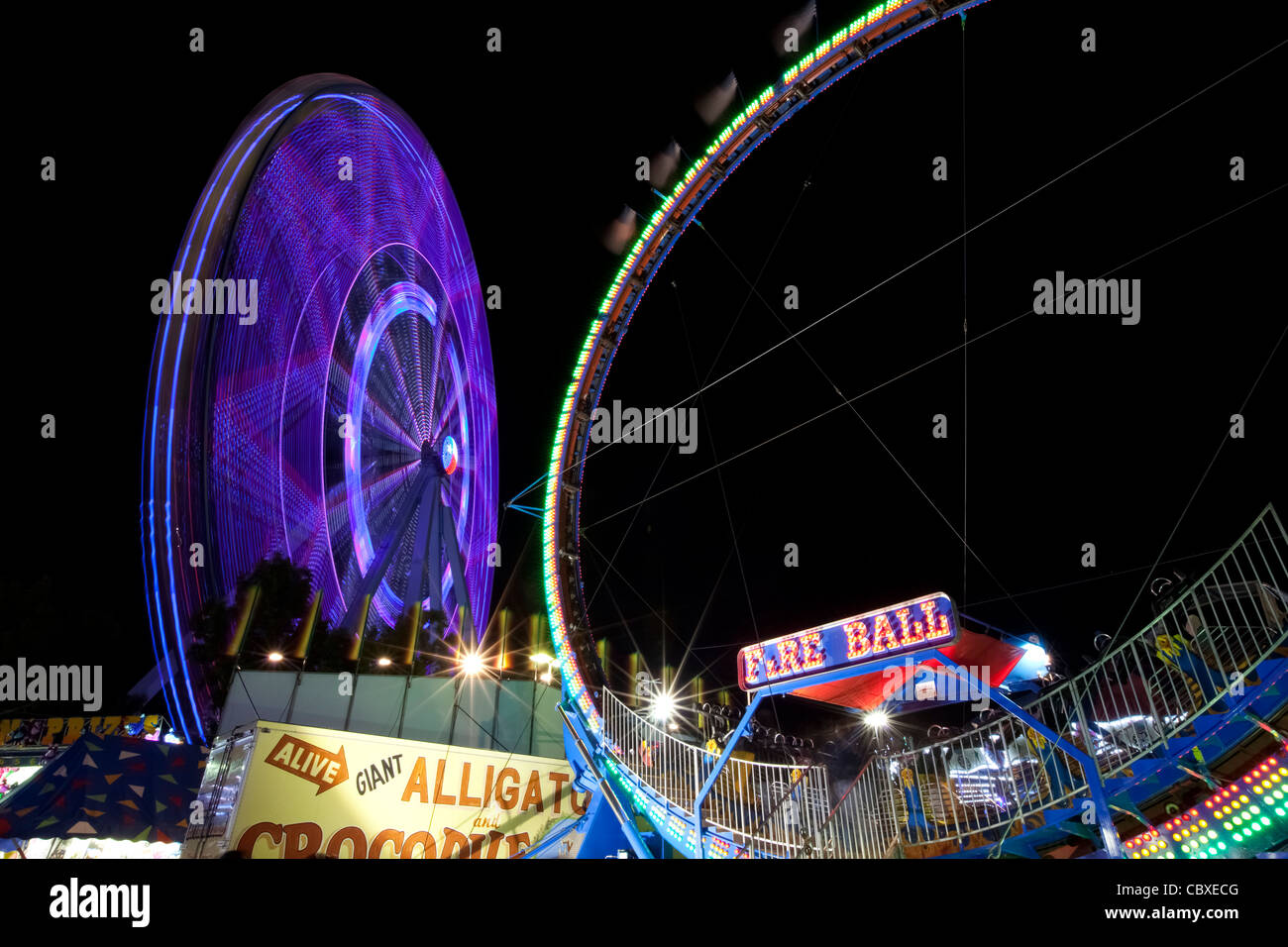 Amusement ride at the Texas State Fair, Dallas Texas, USA Stock Photo