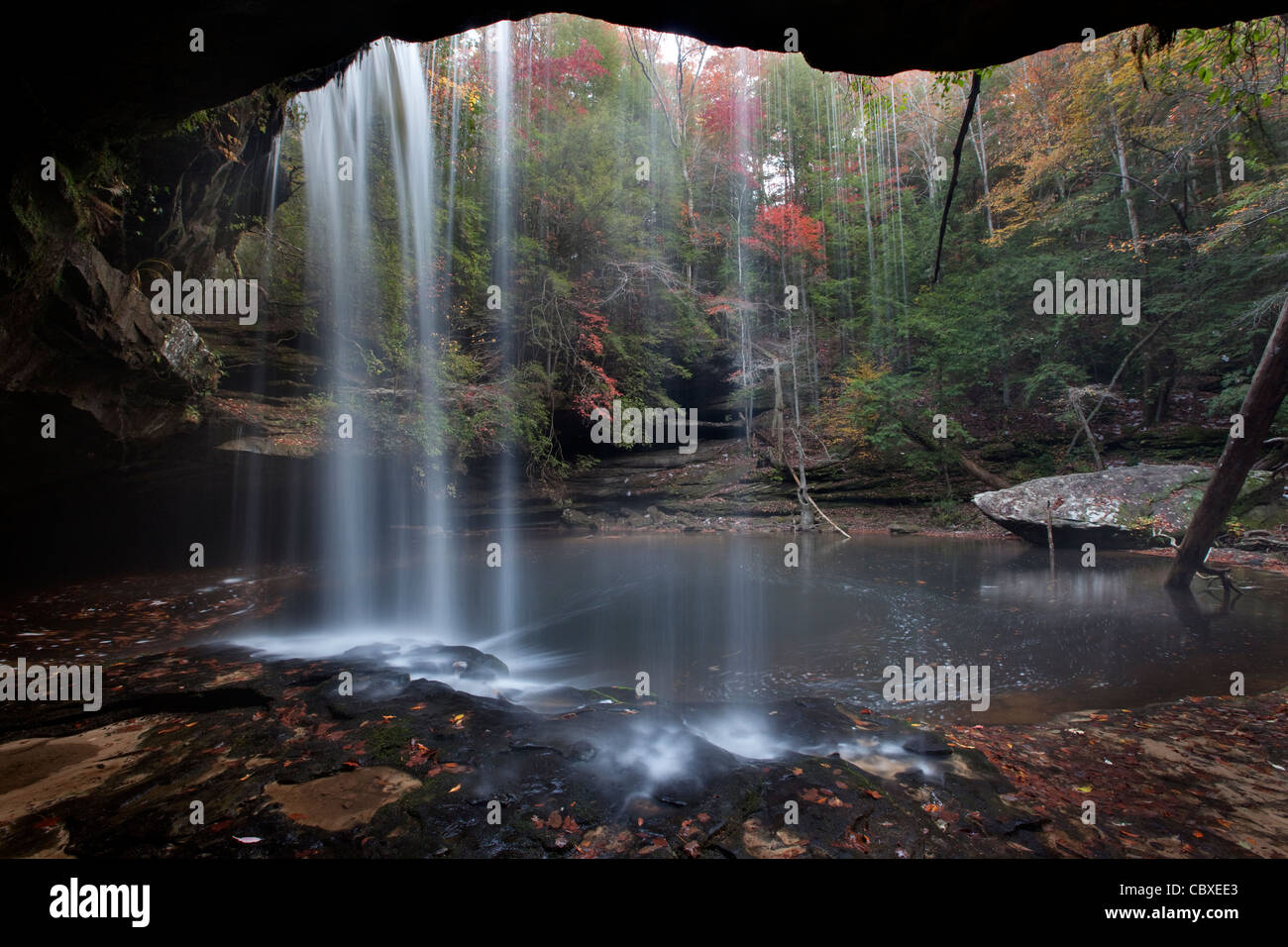 Fall colors and waterfall in the Sipsey Wilderness, Bankhead National