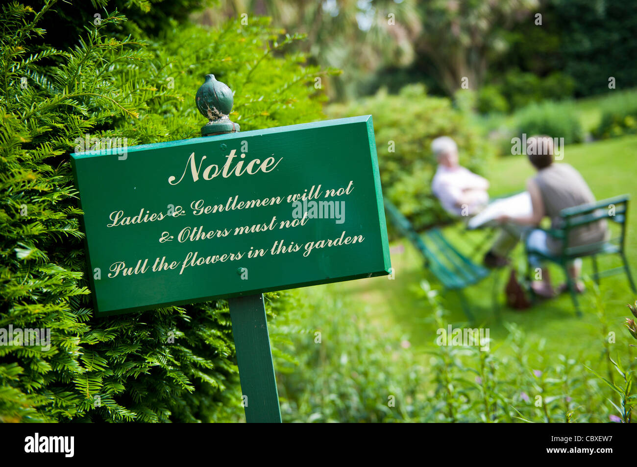 Sign in the garden of Hunters Hotel, Rathnew, Co Wicklow, Ireland Stock
