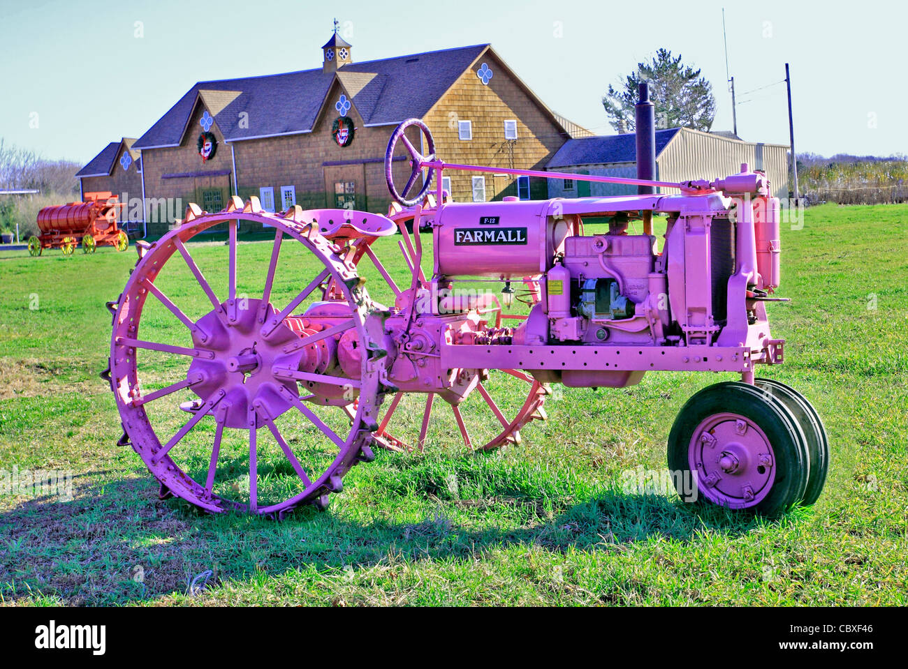 Farm tractor eastern Long Island NY Stock Photo Alamy