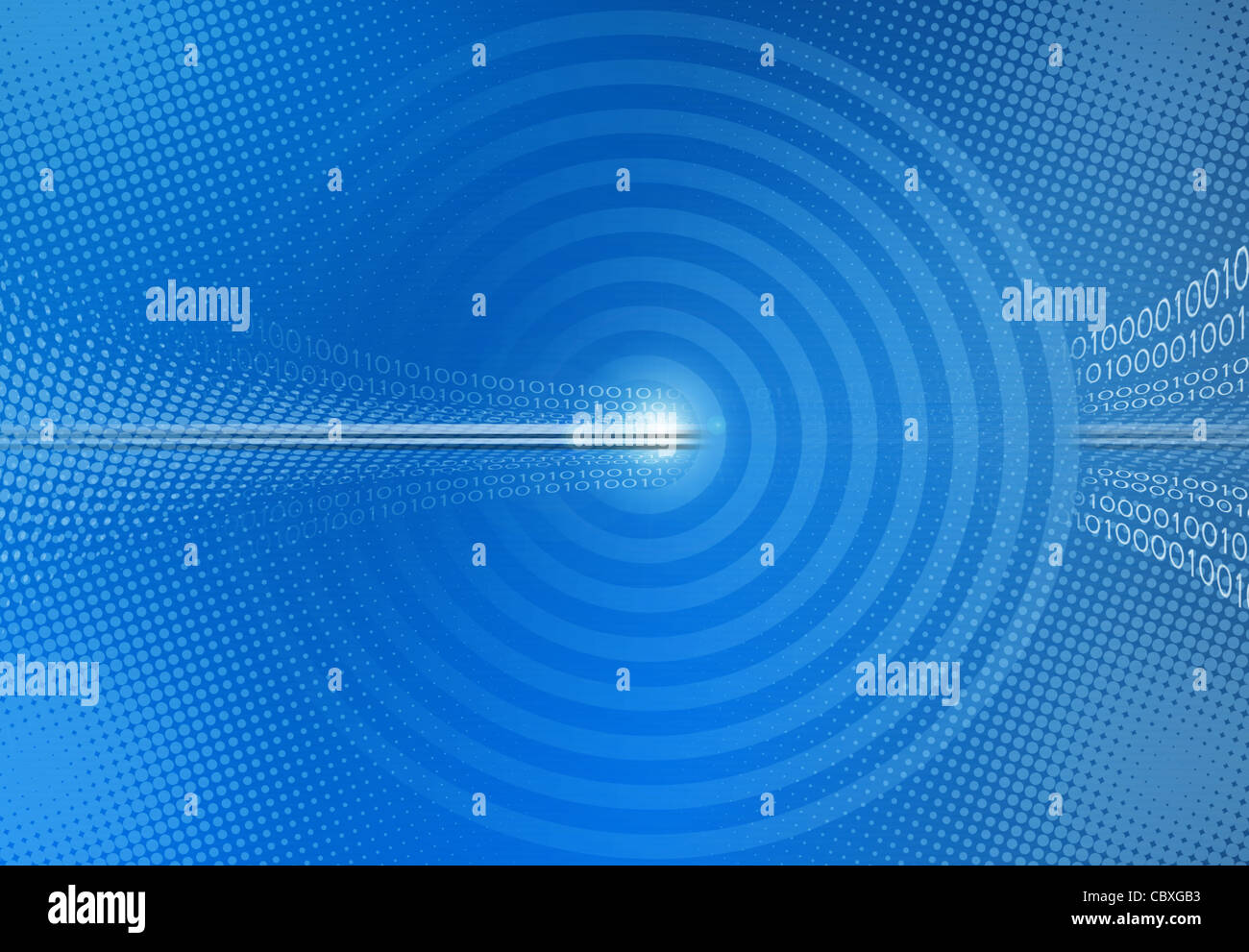 blue abstract background with binary code Stock Photo
