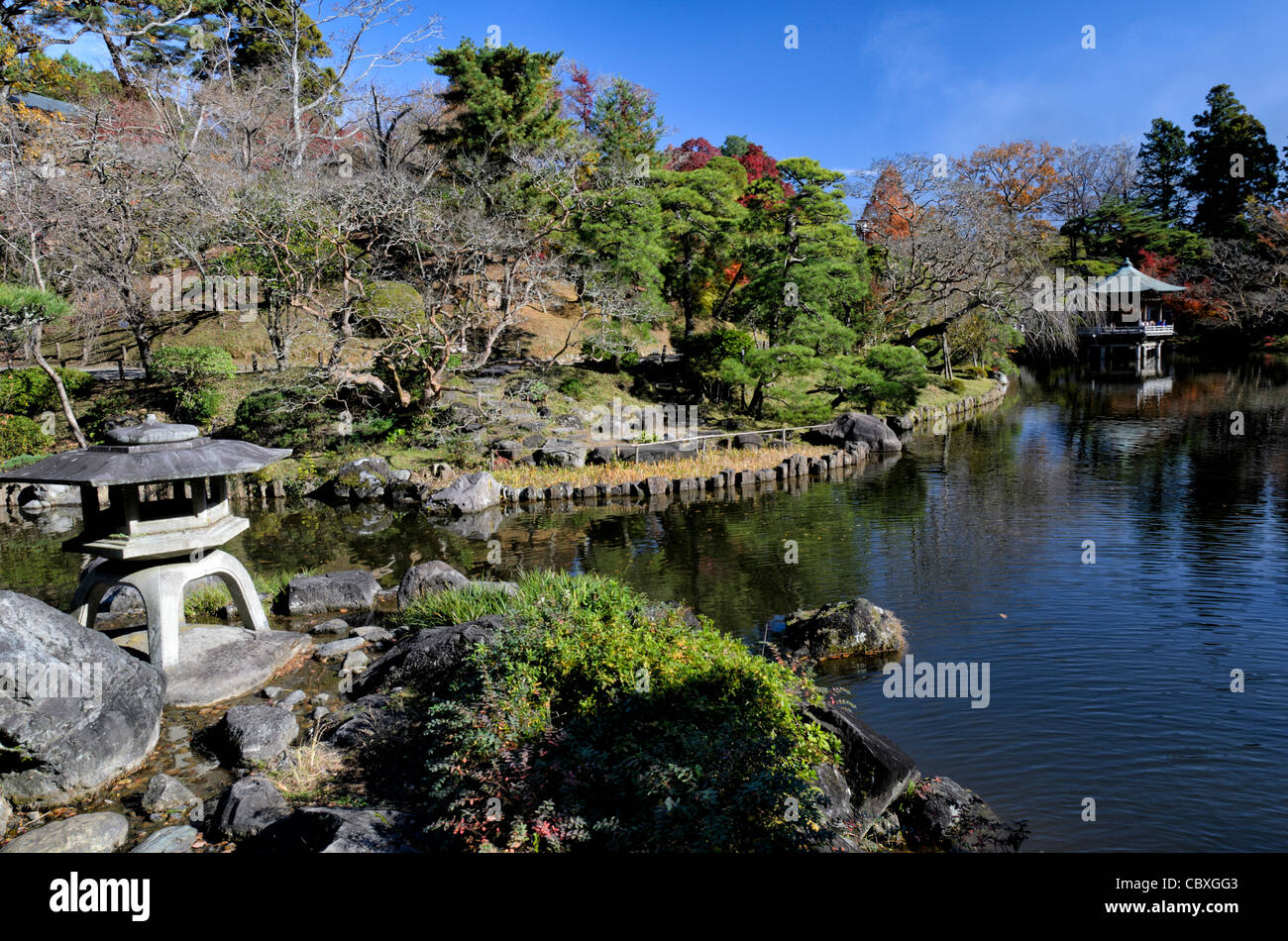 NARITA, Japan - The Narita-san temple, also known as Shinsho-Ji (New Victory Temple), is Shingon Buddhist temple complex, was first established 940 in the Japanese city of Narita, east of Tokyo.. The complex includes extensive landscaped gardens. Stock Photo