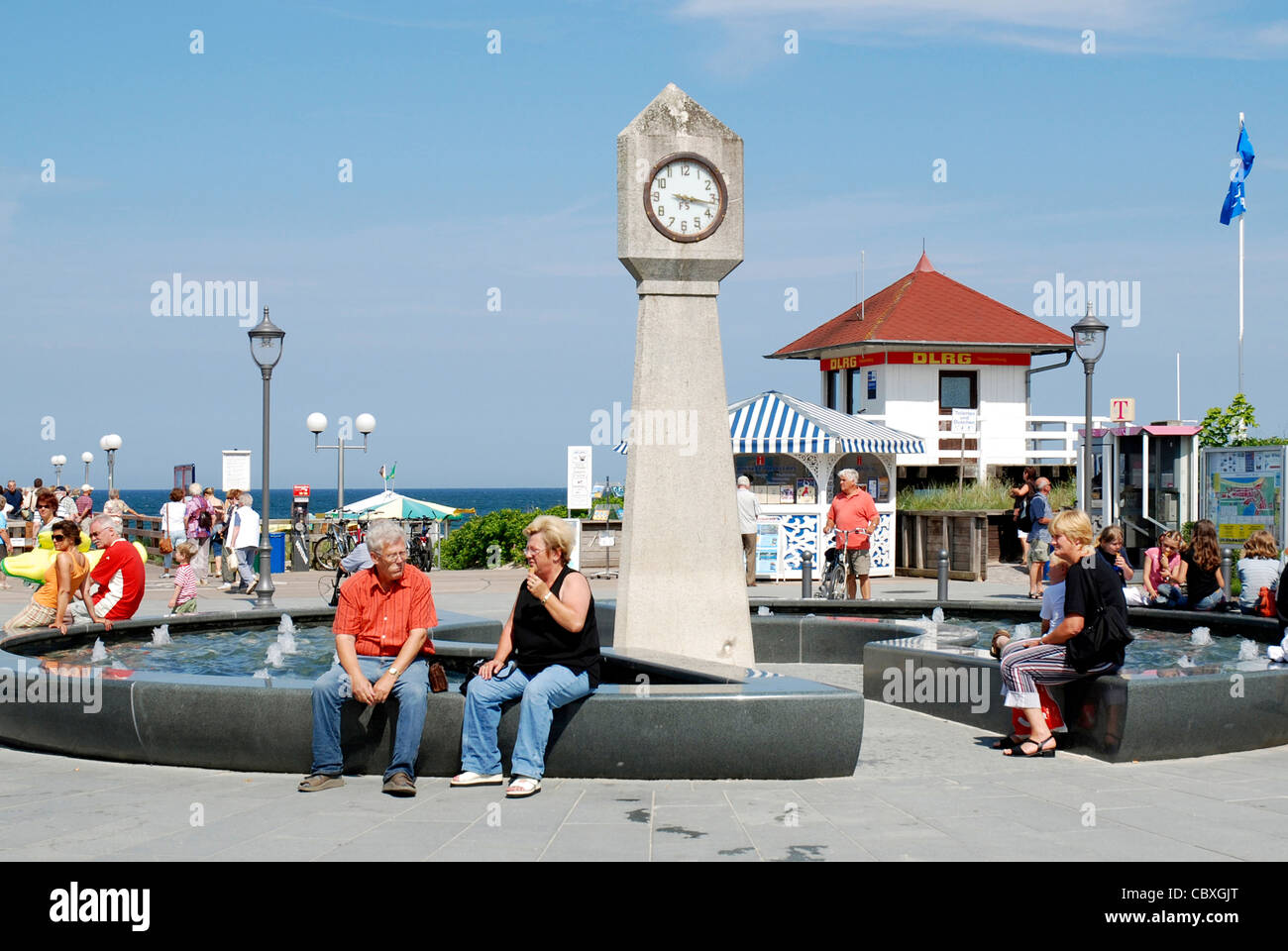 Seafront in seaside resort Binz on the Island Ruegen. Stock Photo