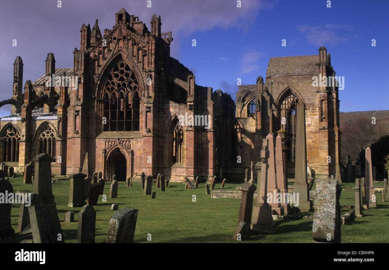 Melrose Abbey, Scottish Borders Stock Photo Alamy