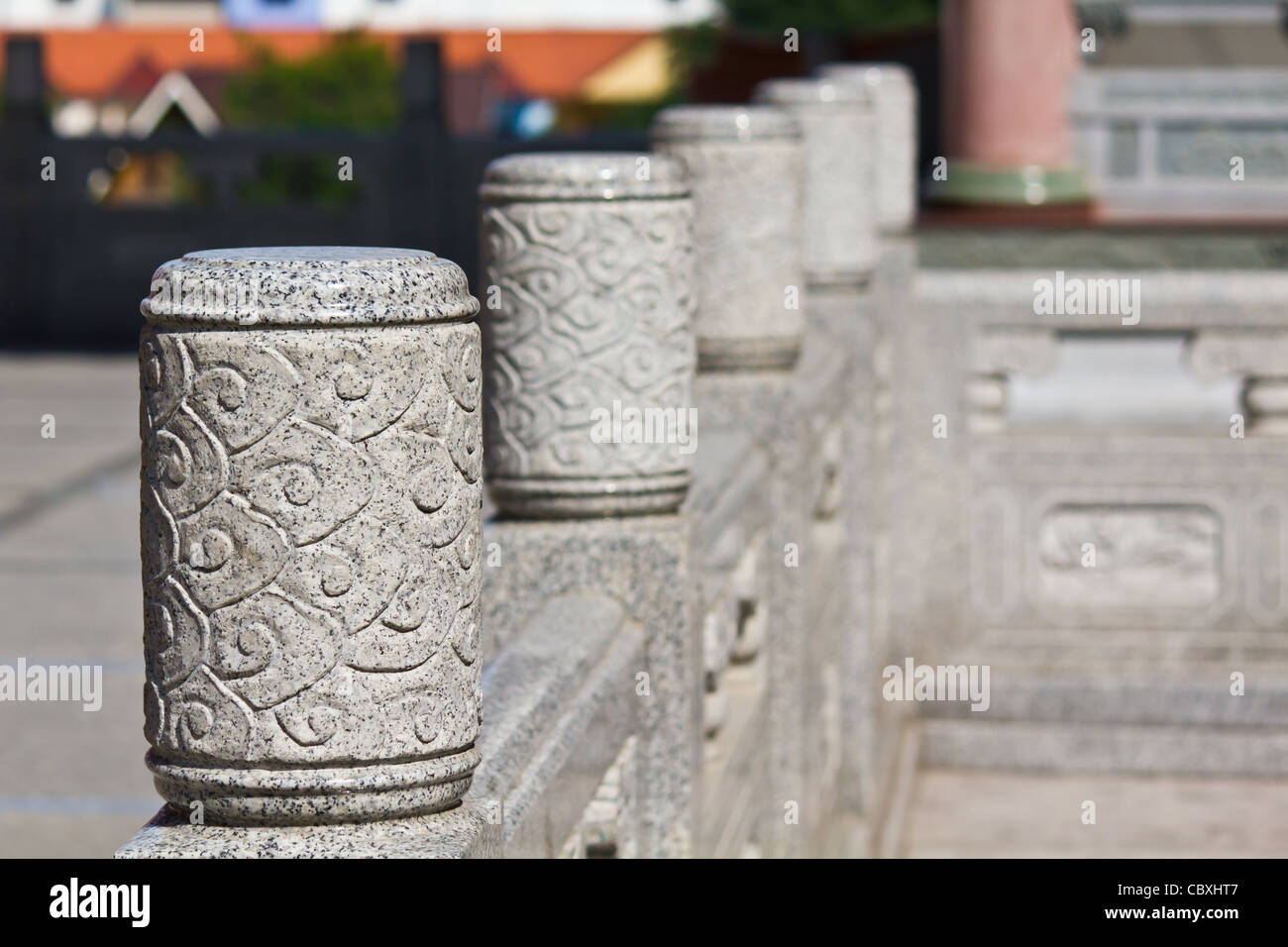 A head of column chinese style in chinese temple Thailand Stock Photo ...