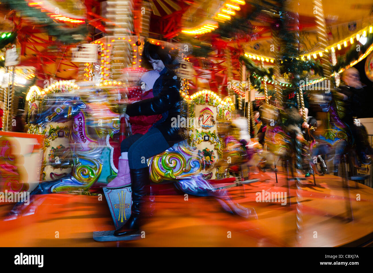 Merry go round South Bank London England Great Britain UK Stock Photo