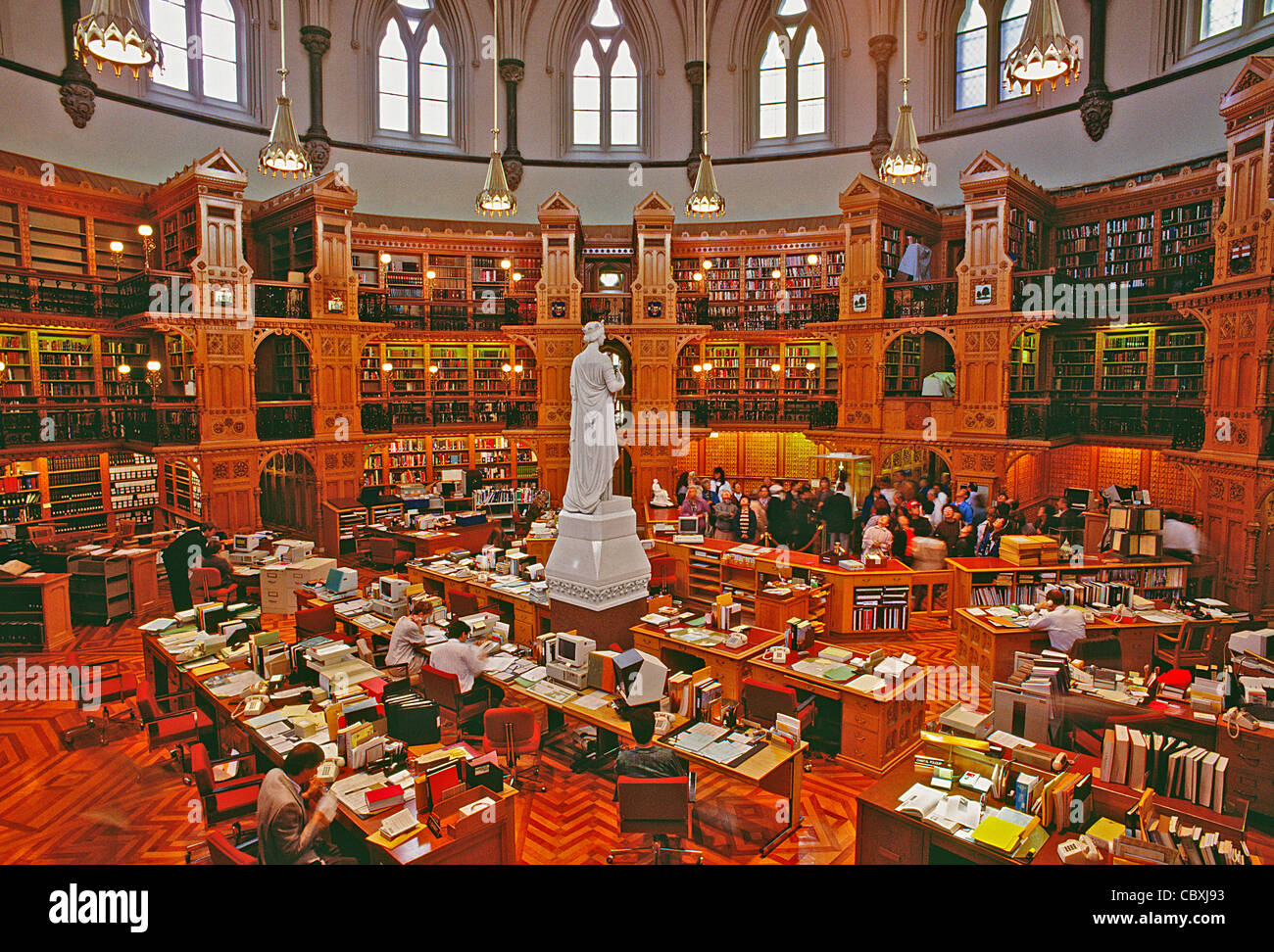 Interior of The House of Commons Library in Ottawa;Ontario;Canada a