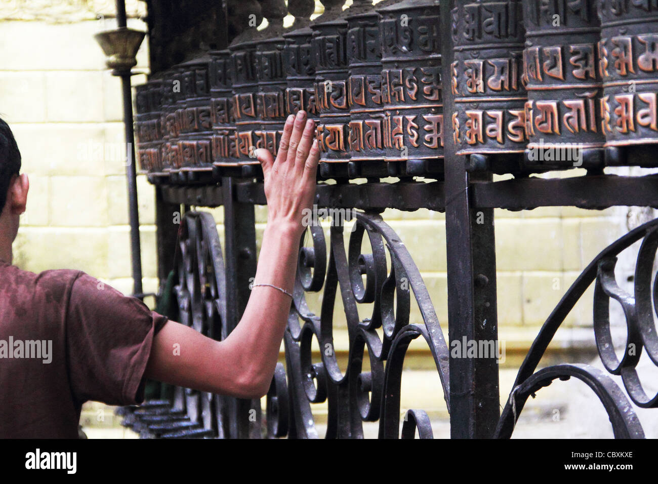 Prayer wheels Stock Photo