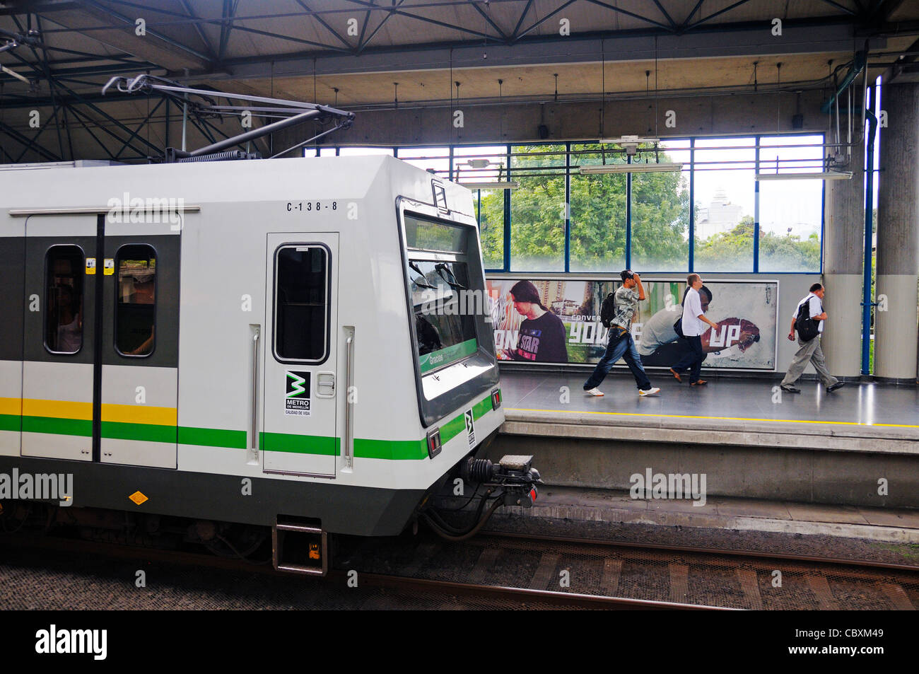 Subway station, Metro de Medellin, Medellin, Antioquia, Colombia Stock Photo