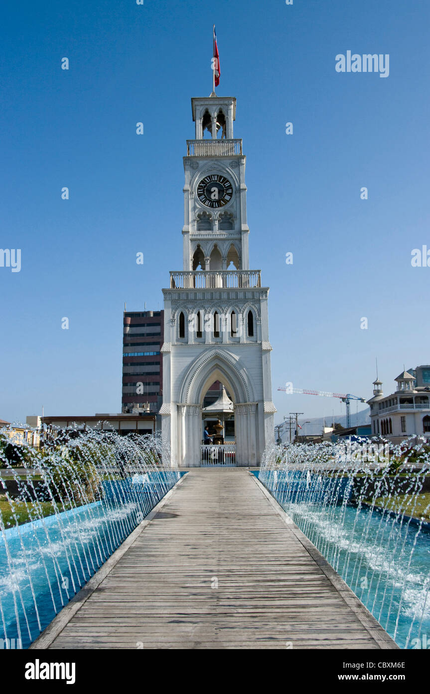 Chile. Iquique city. Prat square and the clock tower. Stock Photo