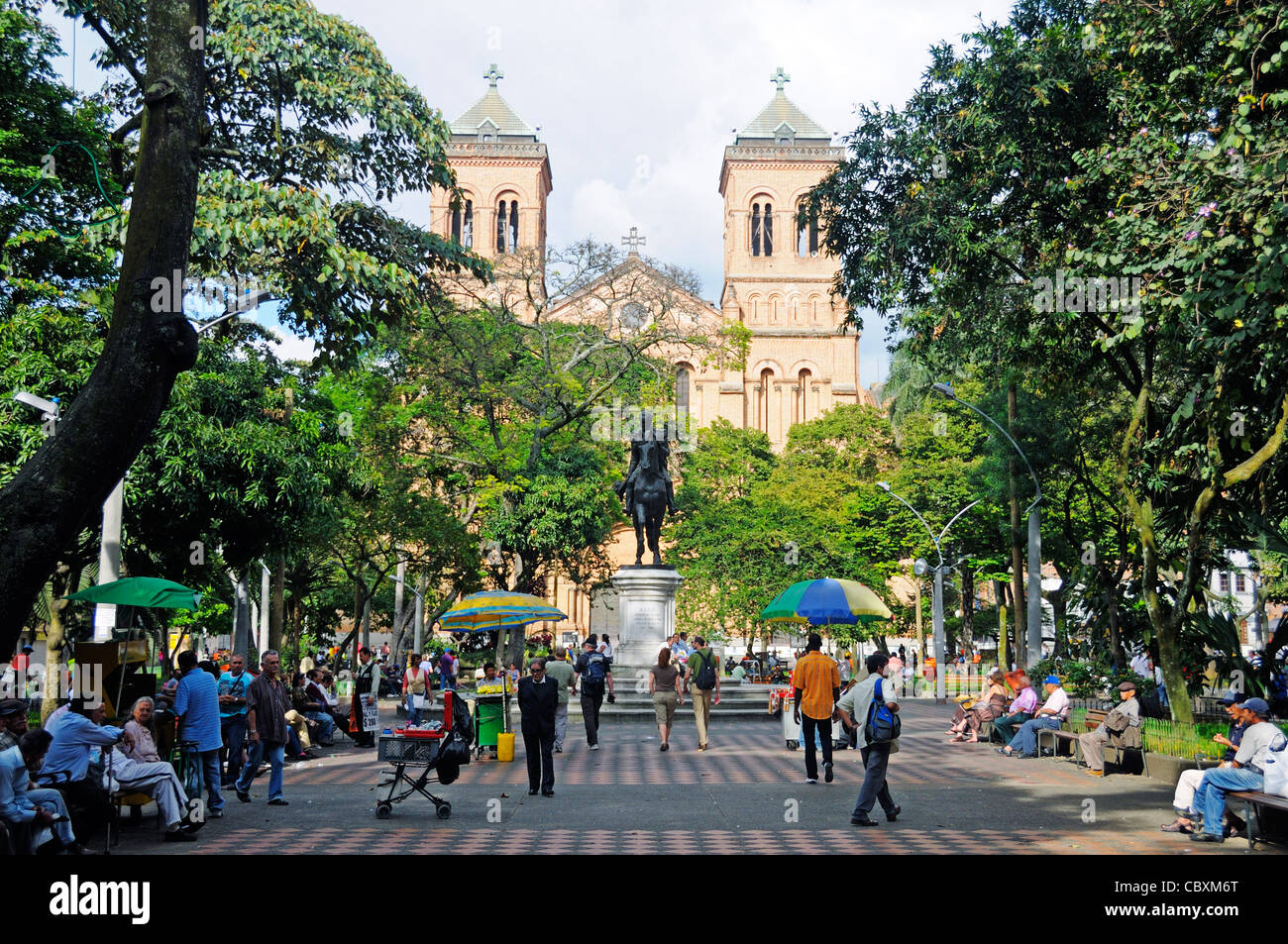 Cathedral of Medellin, main square Plaza Bolivar, Medellin, Antioquia, Colombia, Latin America Stock Photo