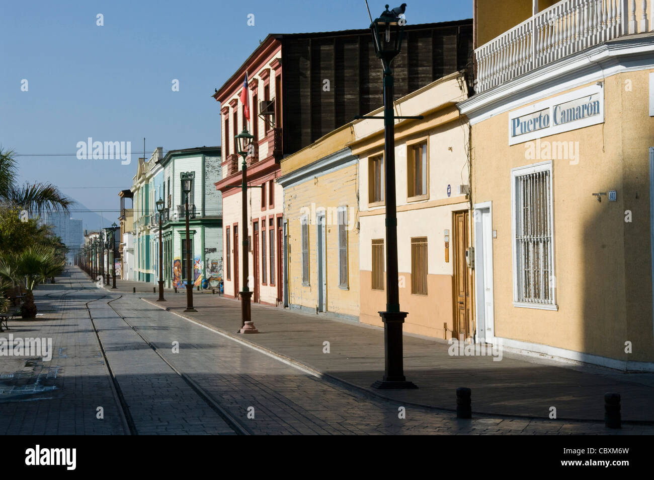 Chile. Iquique city. Baquedano street. Traditional houses Stock Photo Alamy