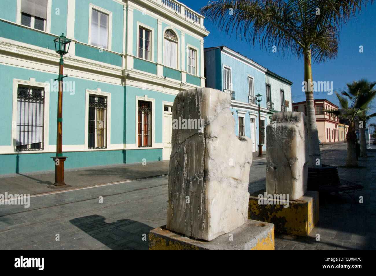 Chile. Iquique city. Baquedano street. Traditional houses. Stock Photo