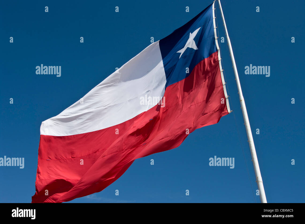Chile. Chilean Flag in the Morro of Arica. Stock Photo