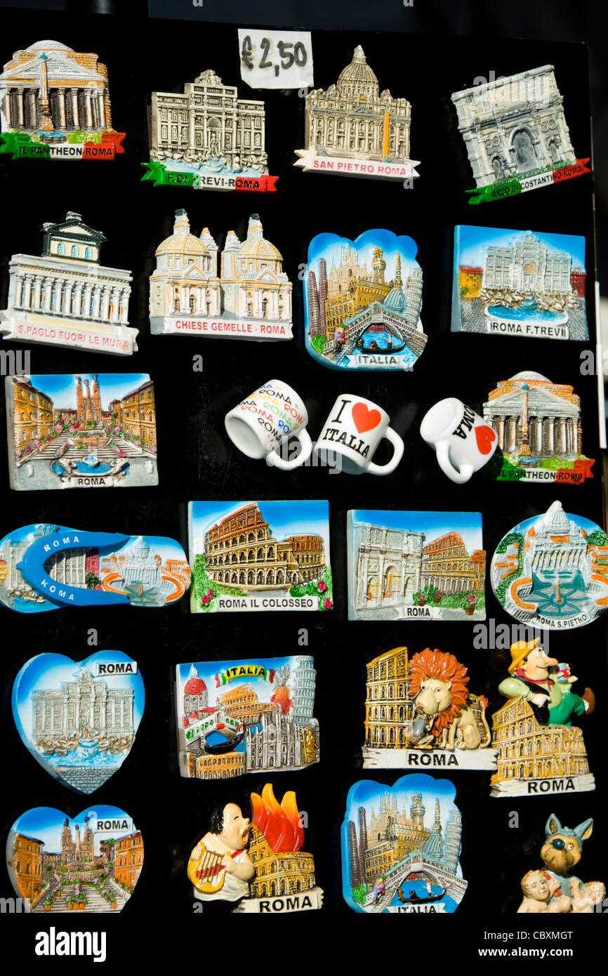 Display of souvenir fridge Rome Italy Stock Photo Alamy