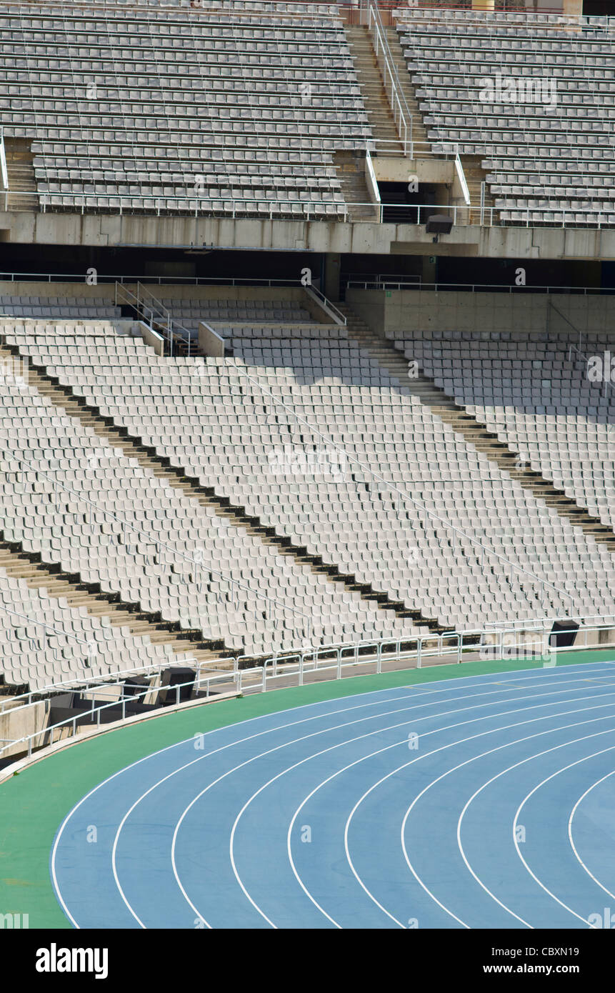 Olympic stadium in Mont Juic park. Barcelona. Catalonia. Spain Stock Photo