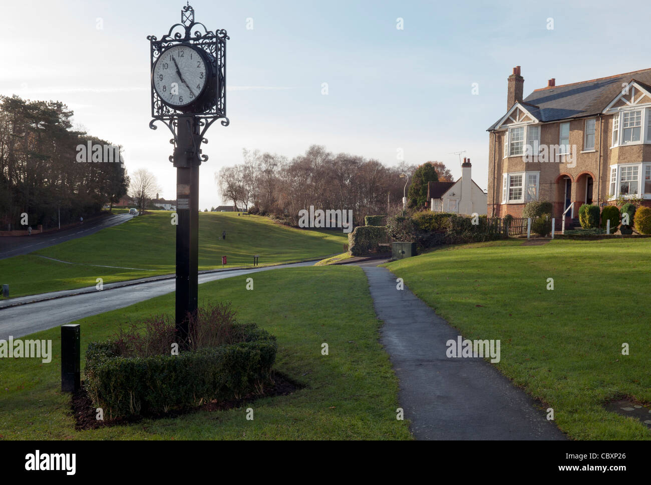 Commemoration memorial clock Gold Hill common Chalfont St Peter village